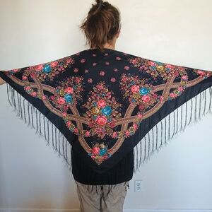 ethnic scarf new with tassels folk boho